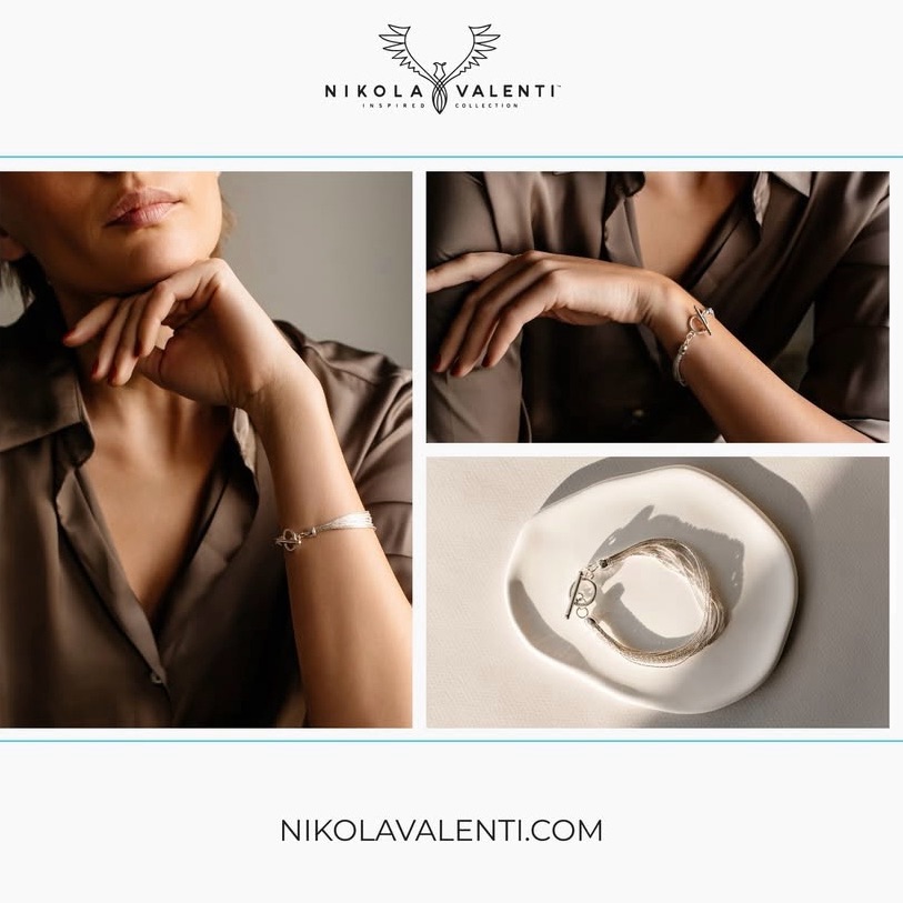 Nwot Nikola Valenti Inspired Collection Silver Serenity Multi Strand Bracelet